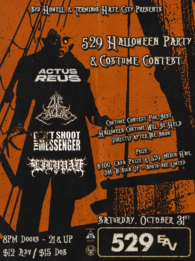 529 HALLOWEEN PARTY & COSTUME CONTEST + Actus Reus